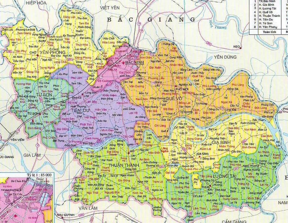 Mapa De La Provincia Bac Ninh, Vietnam, Bắc Ninh, Vietnam, Chua Bac Ninh, Ninh Binh Vietnam