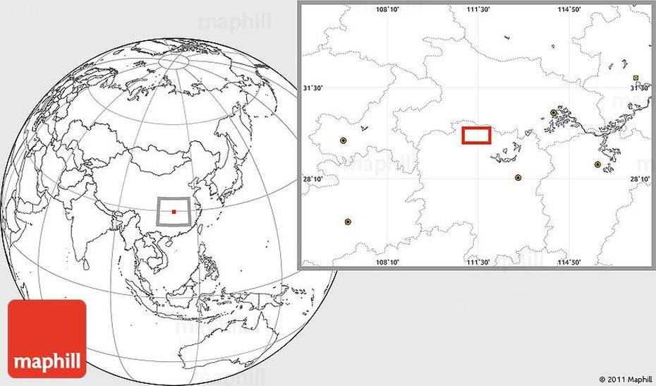 Blank Location Map Of Xinpu, Xinpu, China, Hubei China City, Shandong China