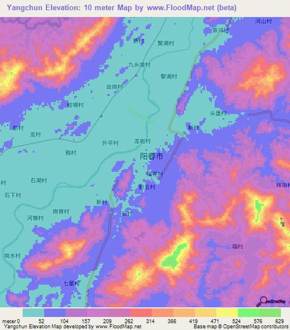 Luoyang China, Liaocheng, Topography, Yangchun, China