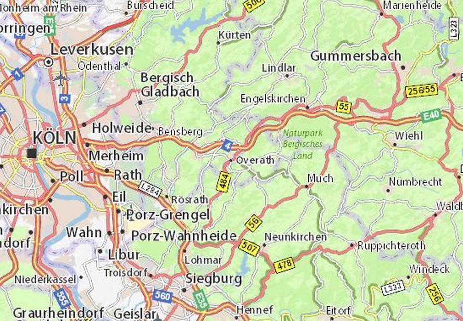 Michelin-Landkarte Overath – Stadtplan Overath – Viamichelin, Overath, Germany, Augsburg Germany, Germany Population