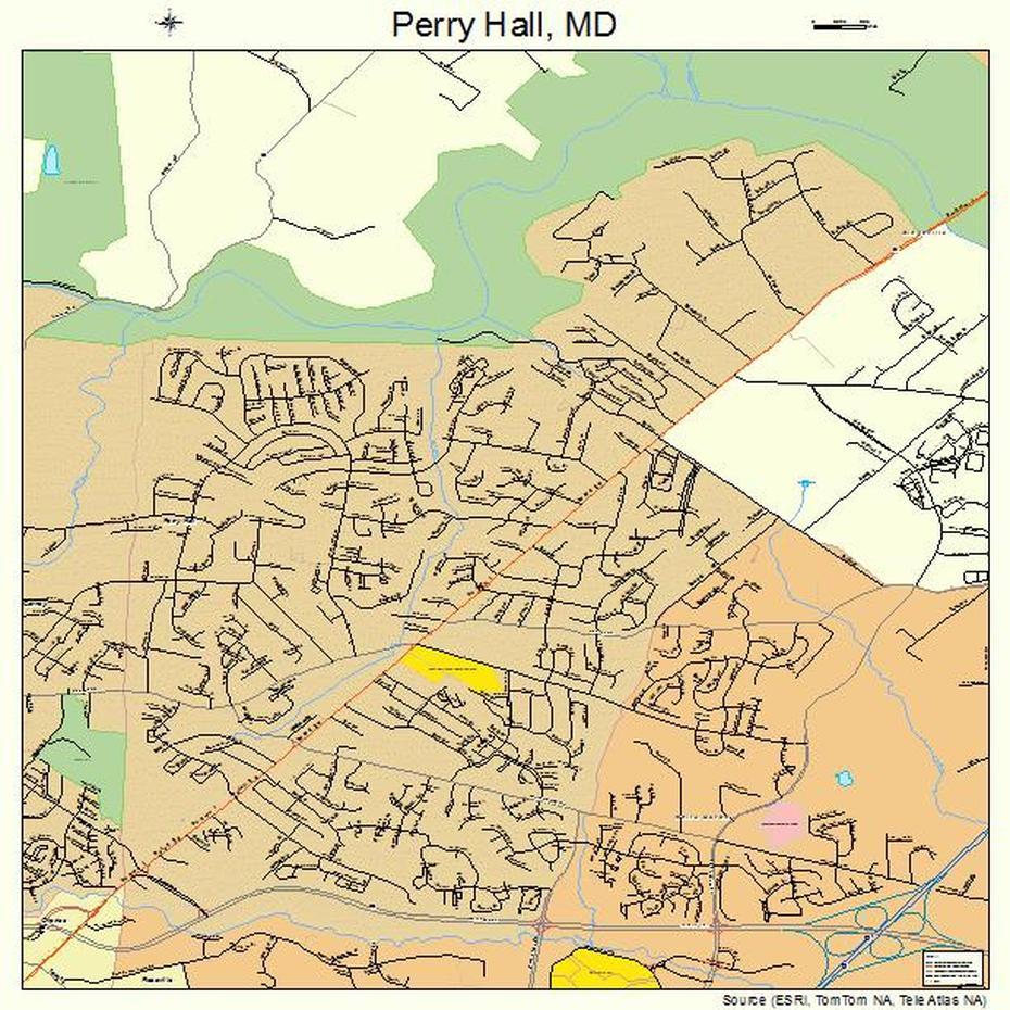 Perry Hall Maryland Street Map 2460975, Perry Hall, United States, Perry Hall Shopping Center, Nottingham Md
