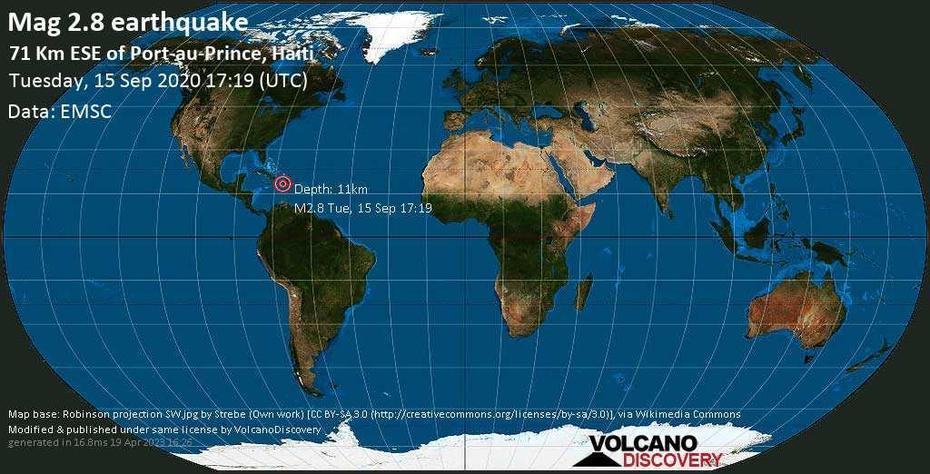 Quake Info: Weak Mag. 2.8 Earthquake – Sud-Est, 18 Km Southeast Of …, Fonds Verrettes, Haiti, La Plaine Haiti, Labadee Haiti