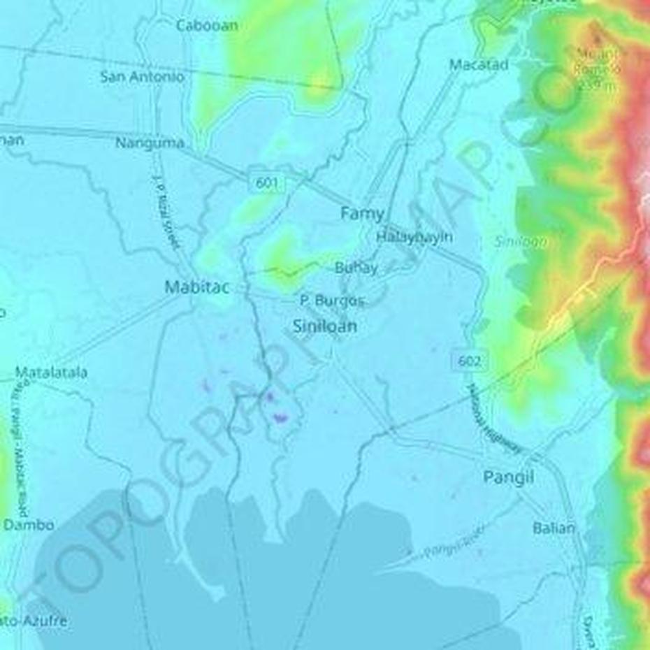 Siniloan Topographic Map, Elevation, Relief, Siniloan, Philippines, Paete  Laguna, Alaminos