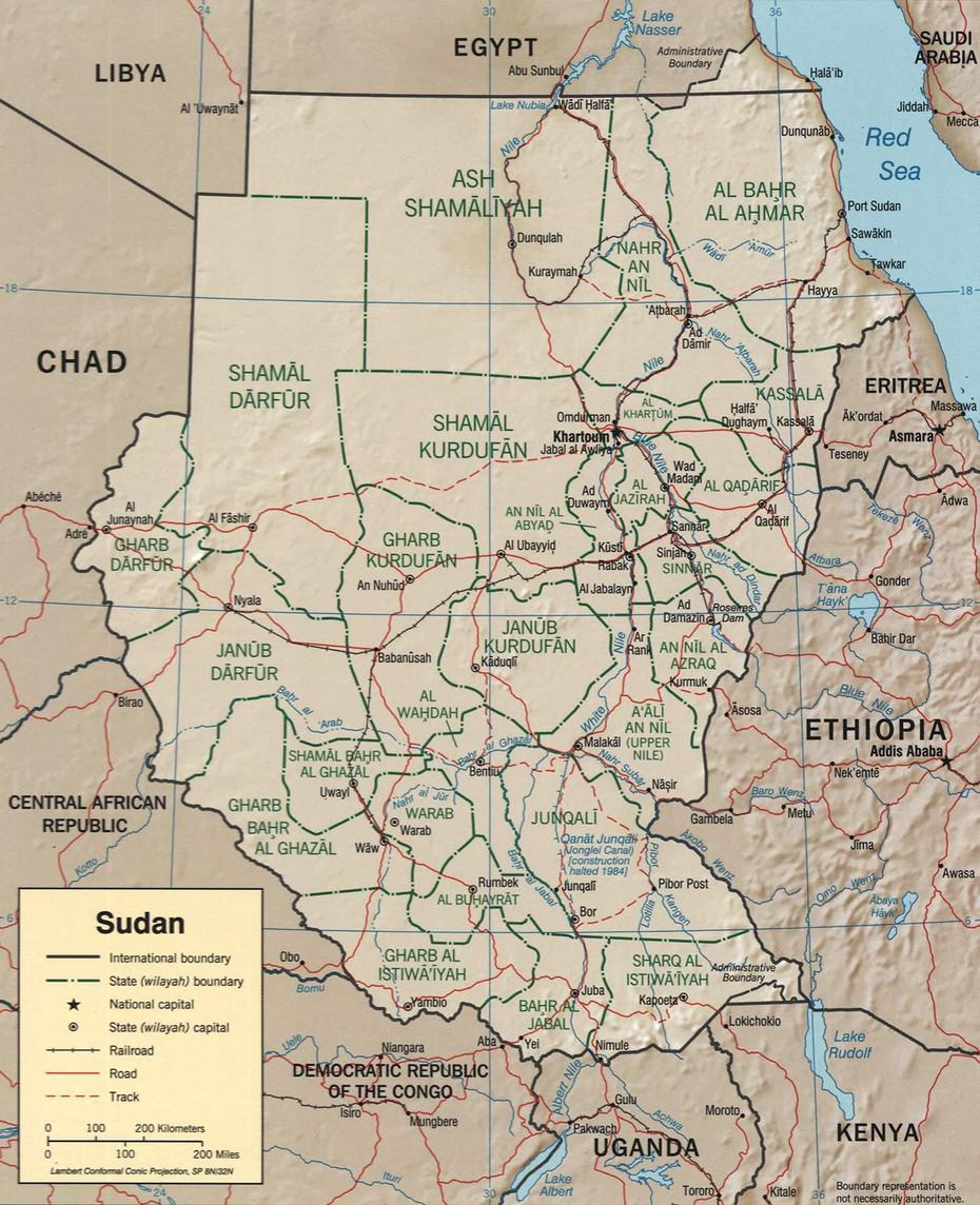 Sudan Political Map 2000 – Mapsof, Al Mijlad, Sudan, Sudan Revolution, Bor South Sudan