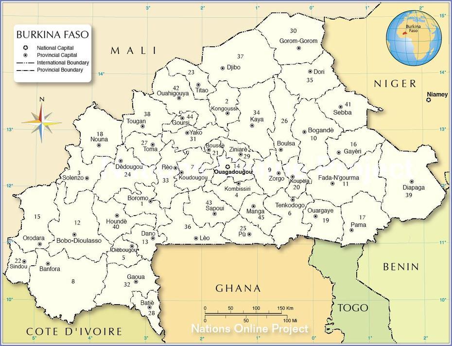 Administrative Map Of Burkina Faso – Nations Online Project, Orodara, Burkina Faso, Capital Of Burkina Faso, Burkina Faso Tourism