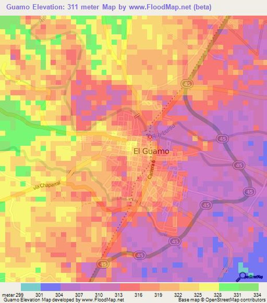 Elevation Of Guamo,Colombia Elevation Map, Topography, Contour, Guamo, Colombia, Guama  Fruta, Inga  Planta