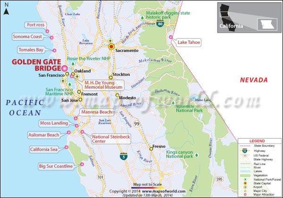 Golden Gate Bridge Map, Golden Gate, United States, Golden Gate Estates, Golden Gate Park