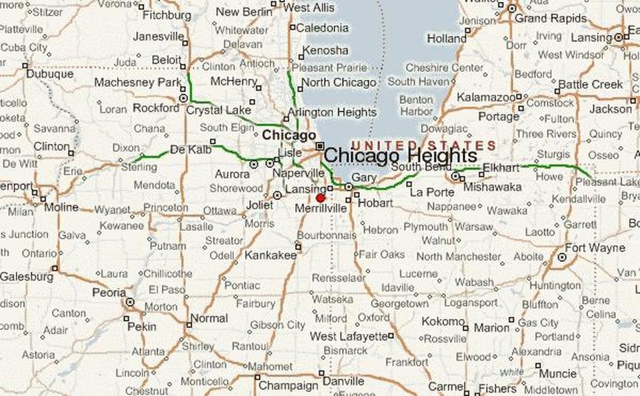 Large Us  United States, Usa Height, Location Guide, Chicago Heights, United States