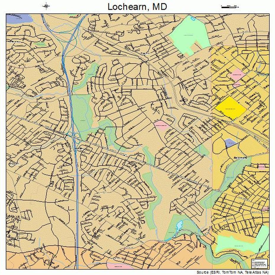 Lochearn Maryland Street Map 2447450, Lochearn, United States, Girls Summer Camp  Uniform, Severn River Maryland