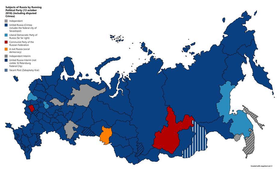 A Map I Made About The Russian Federation And The Party Ruling Each …, Kizilyurt, Russia, Russia  Cartoon, Russia  In World