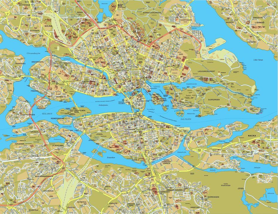 Maps Of Stockholm | Detailed Map Of Stockholm In English | Maps Of …, Stockholm, Sweden, Sweden Rail, World  Of Sweden