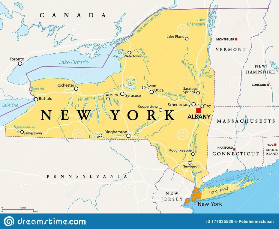 New York State Nys, Political Map Stock Vector – Illustration Of States …, New York, United States, New York City United States, New York State  Usa