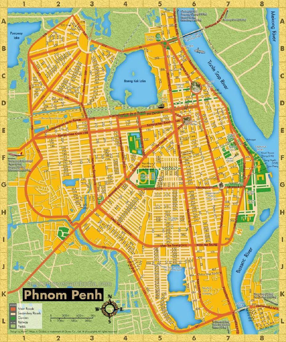 Phnom Penh Map, Phnom Penh, Cambodia, Phnom Penh World, Phnom Phen City