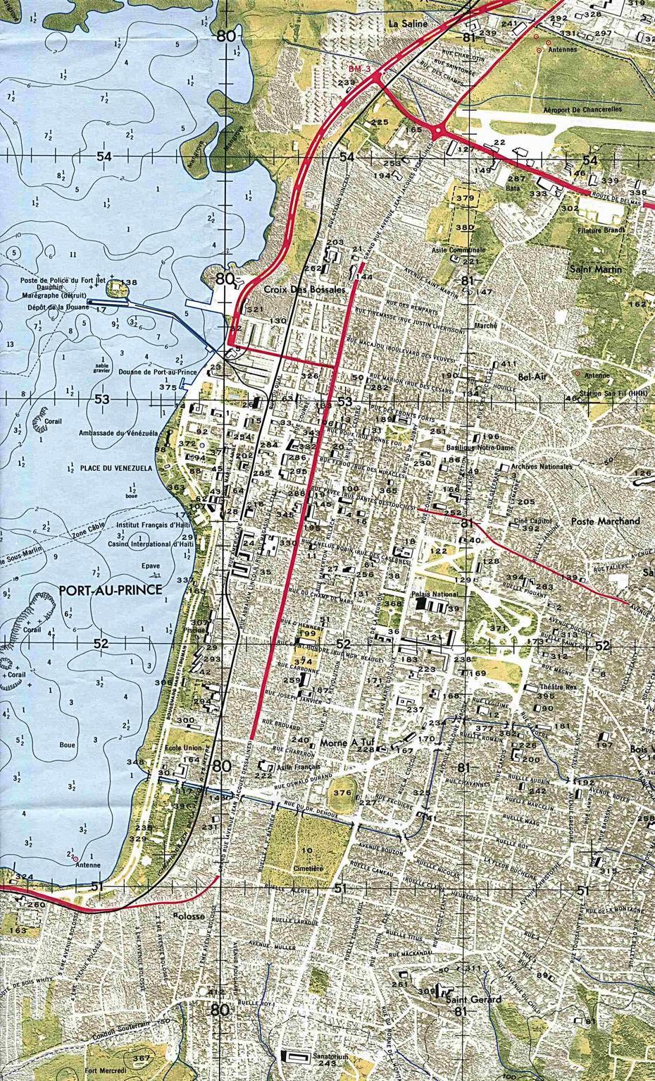 Port-Au-Prince Central Map, Haiti, Port-Au-Prince, Haiti, Haiti  Location, Haiti Streets