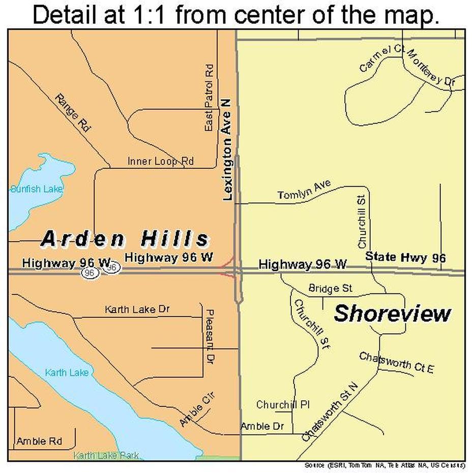Shoreview Minnesota Street Map 2759998, Shoreview, United States, Lakewood Ranch, Shoreview Mn County