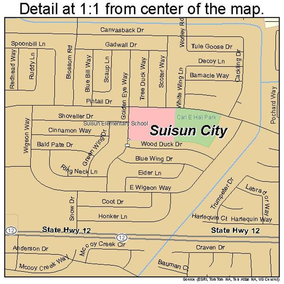 Suisun City California Street Map 0675630, Suisun City, United States, Benicia, Suisun Valley