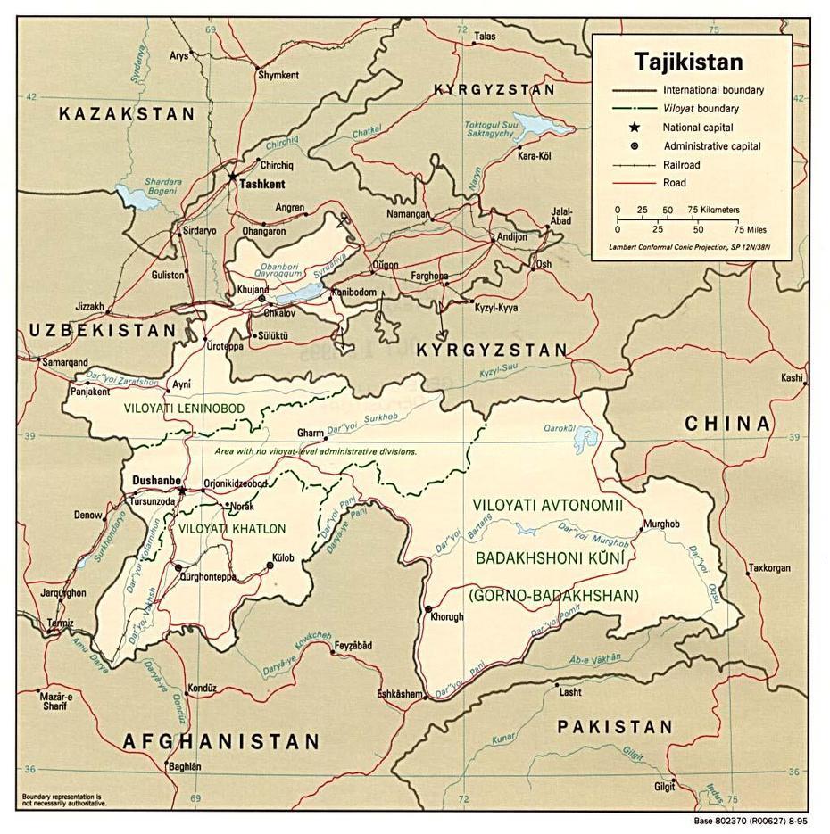 Tajikistan Political Map – Map Pictures, Isfisor, Tajikistan, Tajikistan Ethnic, Tajikistan Location