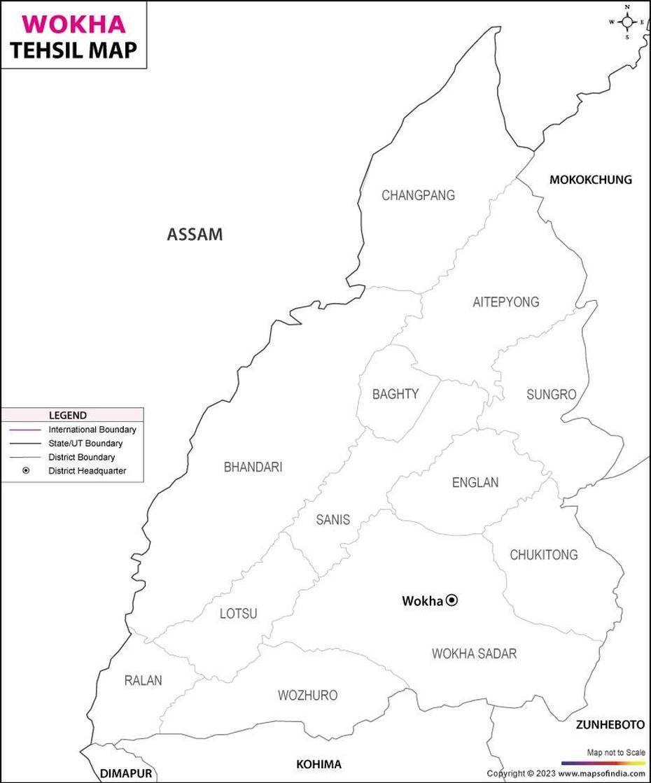 Wokha Tehsil Map, Wokha Tehsils, Wokha, India, Punjab  India, Varanasi India