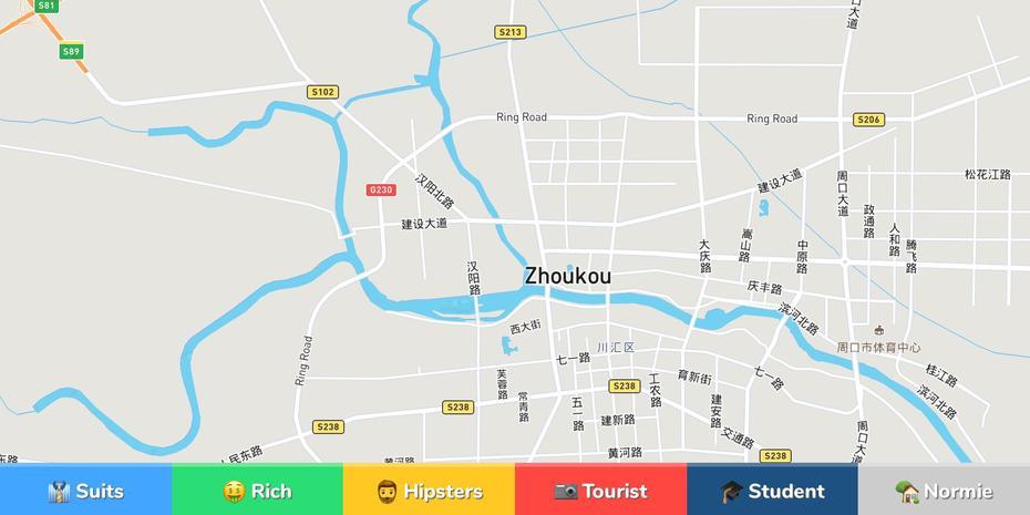 Zhoukou Neighborhood Map, Zhoukou, China, Zhumadian, Xinxiang China