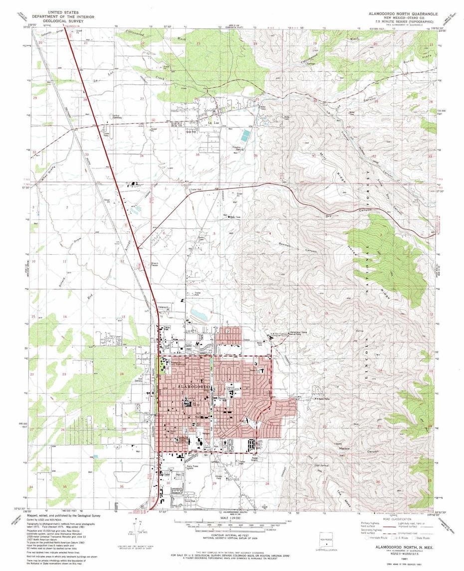 Alamogordo North Topographic Map, Nm – Usgs Topo Quad 32105H8, Alamogordo, United States, Alamogordo Street, Alamogordo Nm