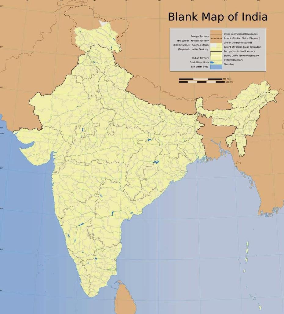 Blank Map Of India – Free Printable Maps, Ārumuganeri, India, Ārumuganeri, India