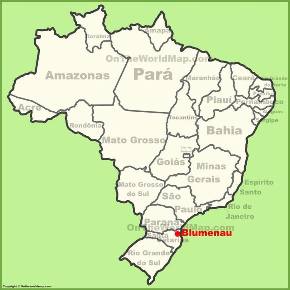 Blumenau Location On The Brazil Map, Blumenau, Brazil, Joinville Brazil, Blumenau Br