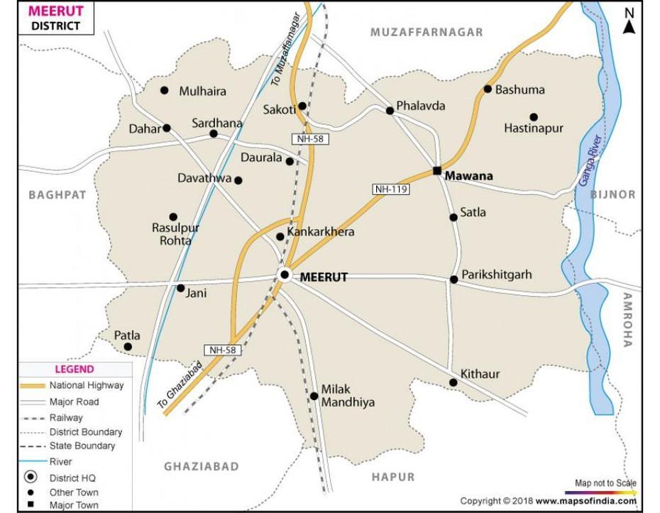 Buy Meerut District Map Online, Meerut, India, Gwalior India, Gurgaon India
