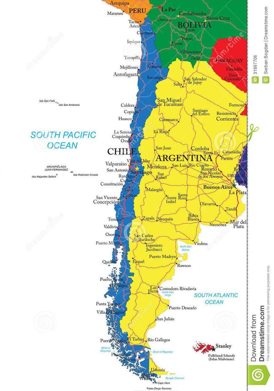 Carte Du Chili Illustration De Vecteur. Illustration Du Cartographie …, Chili, United States, United States  50 States, United States  Puzzle