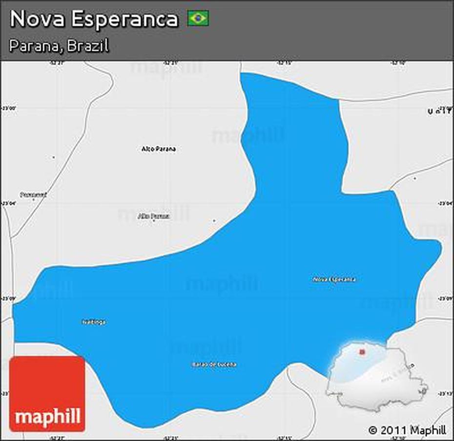 Free Political Simple Map Of Nova Esperanca, Single Color Outside …, Nova Esperança, Brazil, Drogaria Nova Esperança, Nova 7I Case