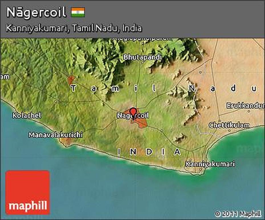 Free Satellite Map Of Nagercoil, Nāgercoil, India, Nagaraja  Temple, Kanyakumari India