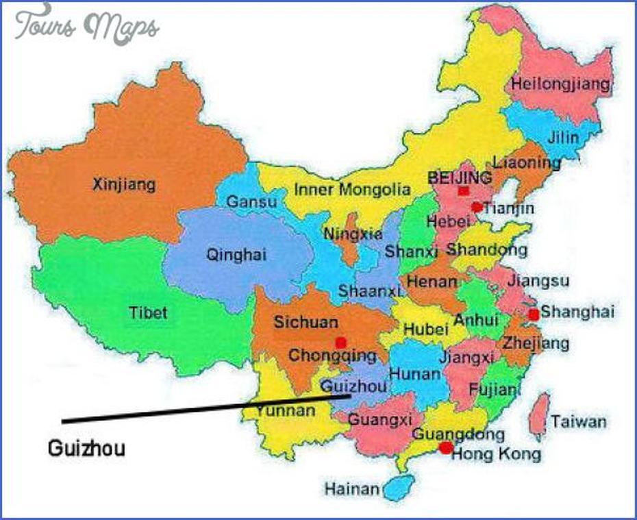 Guizhou Map – Toursmaps, Guiyang, China, Qufu China, Guizhou Province China