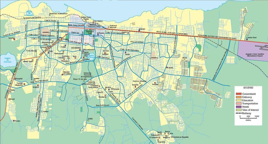 Managua Map – Managua Nicaragua  Mappery, Managua, Nicaragua, Nicaragua Blank, Nicaragua Canal