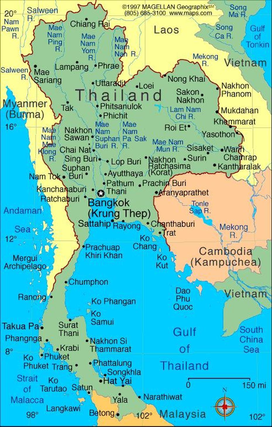 Map Of Thailand – 3 Maps Of Thailand That Will Help You Find Thai Towns, Bang Phongphang, Thailand, Chonburi Thailand, Thailand Hotels