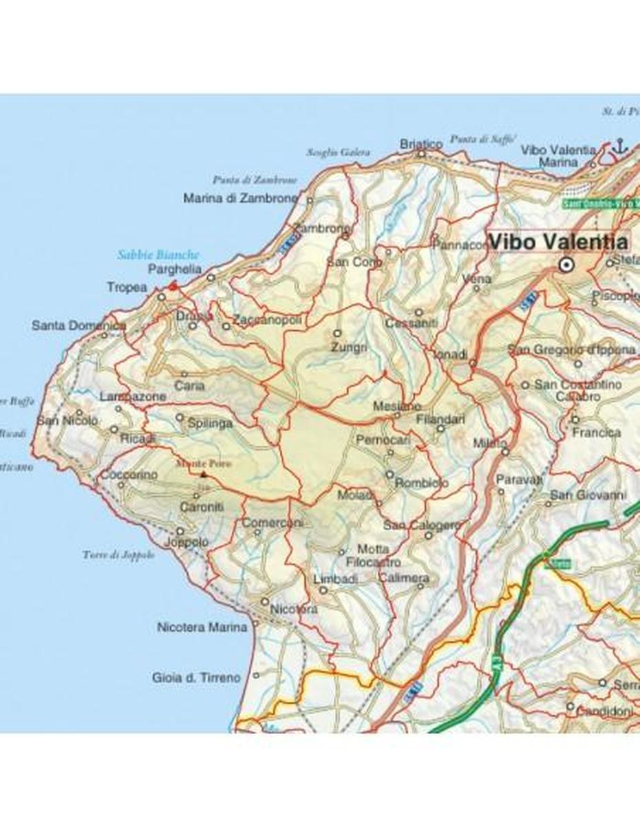 Mappa Stradale Con Comuni Della Provincia Di Vibo Valentia Pdf, Vibo Valentia, Italy, Catanzaro  Calabria, Provincia Di Vibo Valentia