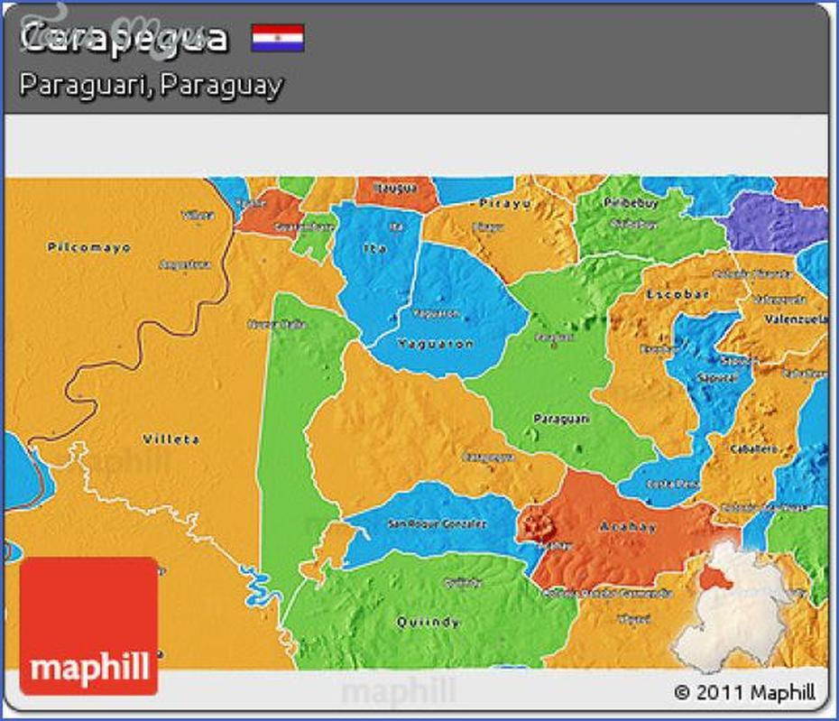 Paraguay  With Capital, Paraguay River,  Paraguay, Carapeguá, Paraguay