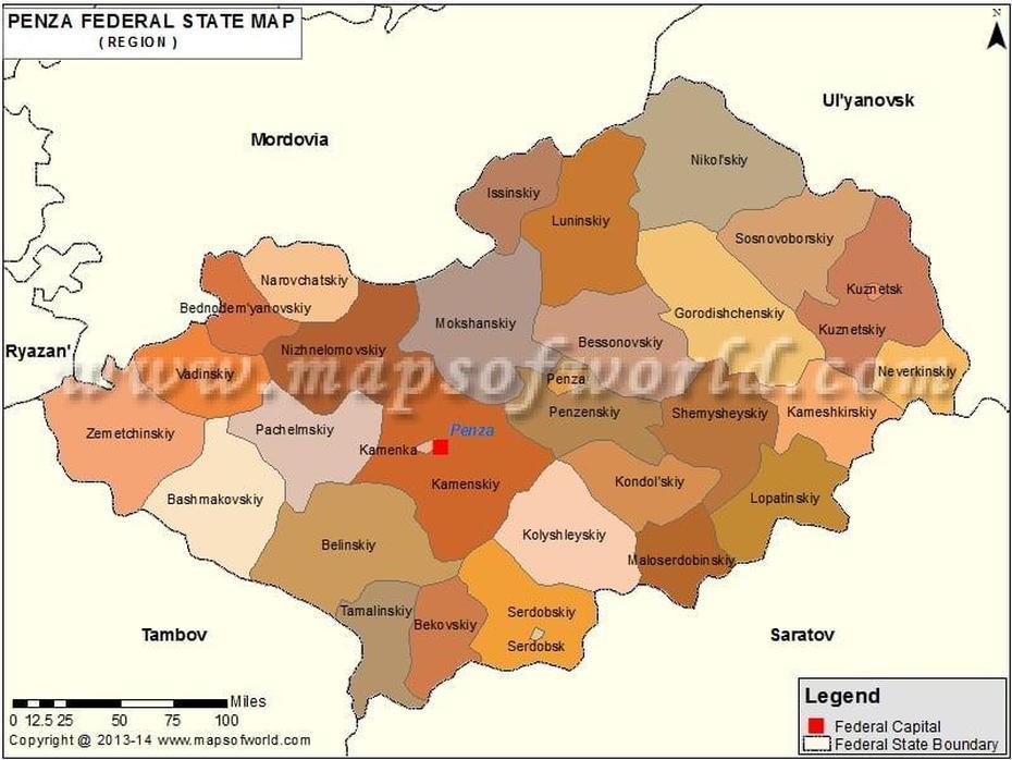 Penza Map, Oblast Of Penza, Russia, Penza, Russia, Chelyabinsk Russia, Kirov Russia