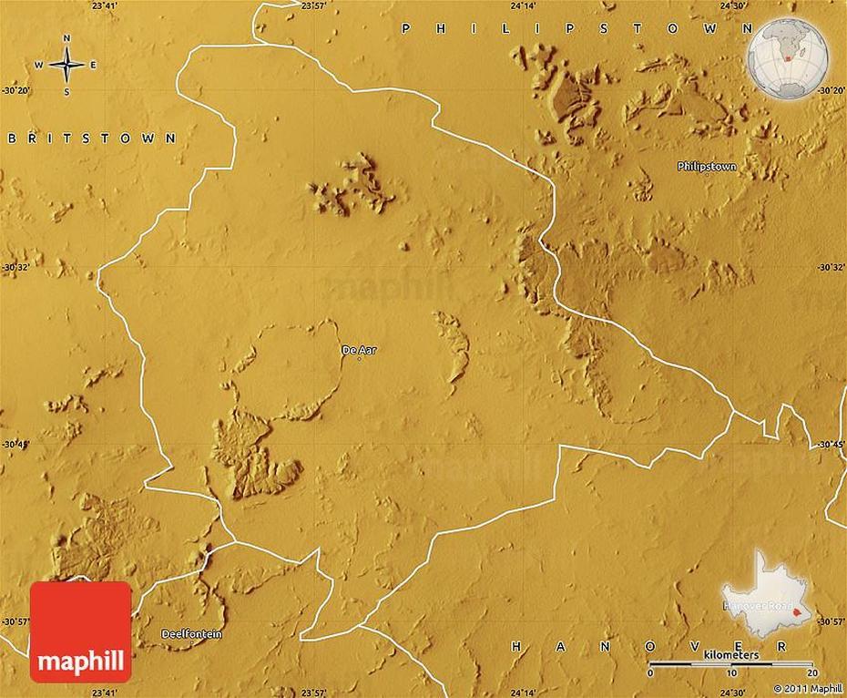 Physical Map Of De Aar, De Aar, South Africa, Karoo South Africa, Solar Panels South Africa