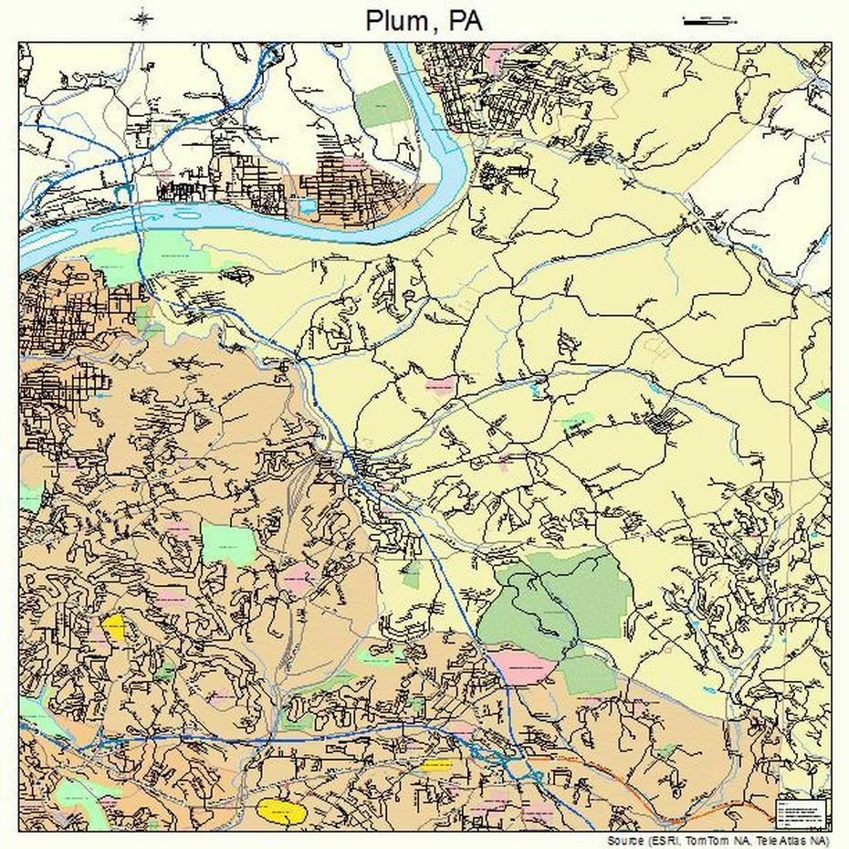 Plum Pennsylvania Street Map 4261536, Plum, United States, United States  With Major Cities, United States  Names