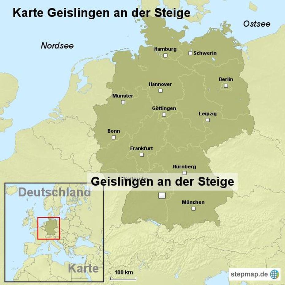 Stepmap – Karte Geislingen An Der Steige – Landkarte Fur Deutschland, Geislingen An Der Steige, Germany, Stadt Geislingen An Der Steige, 72351 Geislingen