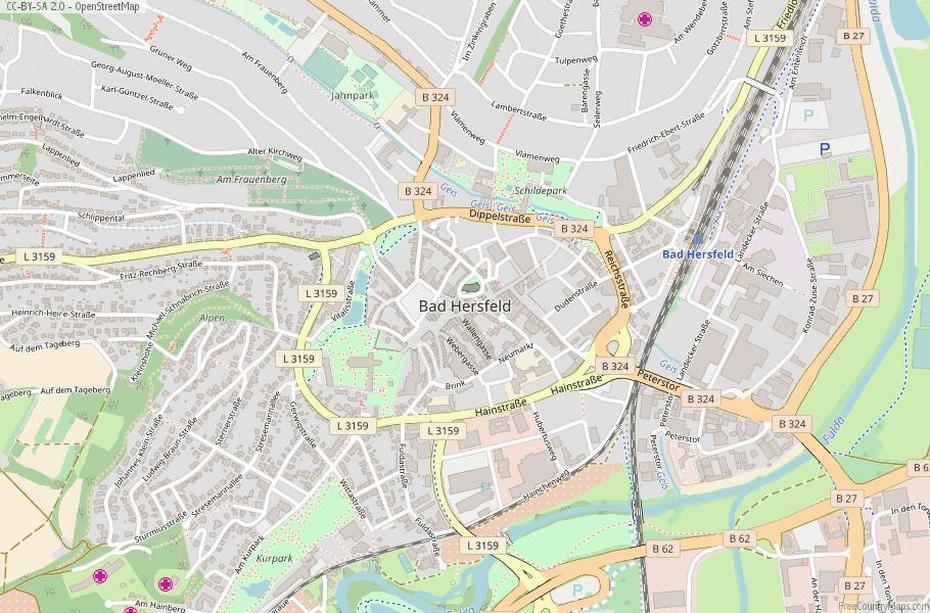 Bad Hersfeld Map Germany Latitude & Longitude: Free Maps, Bad Hersfeld, Germany, Bad Nauheim Germany, Bad Hersfeld Kaserne
