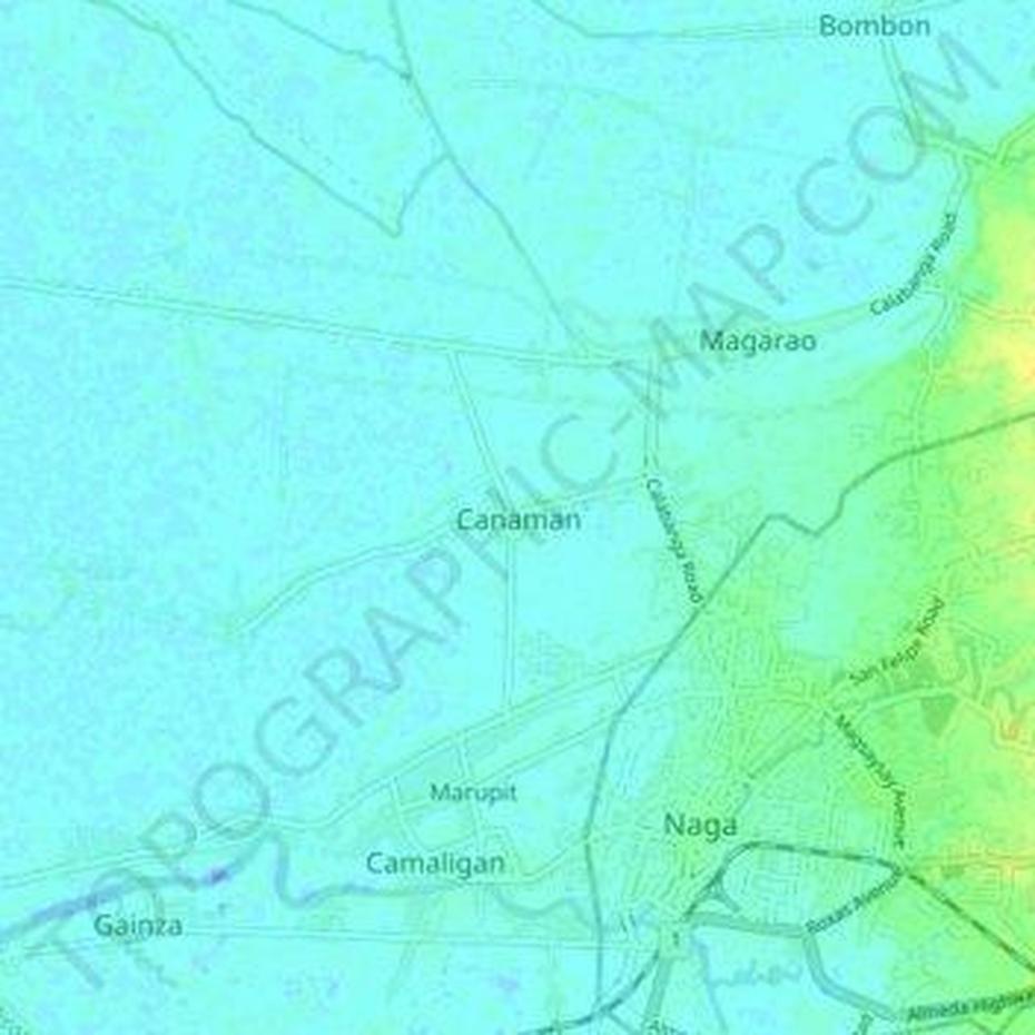 Canaman Topographic Map, Elevation, Relief, Canaman, Philippines, Palawan, Bombon Philippines