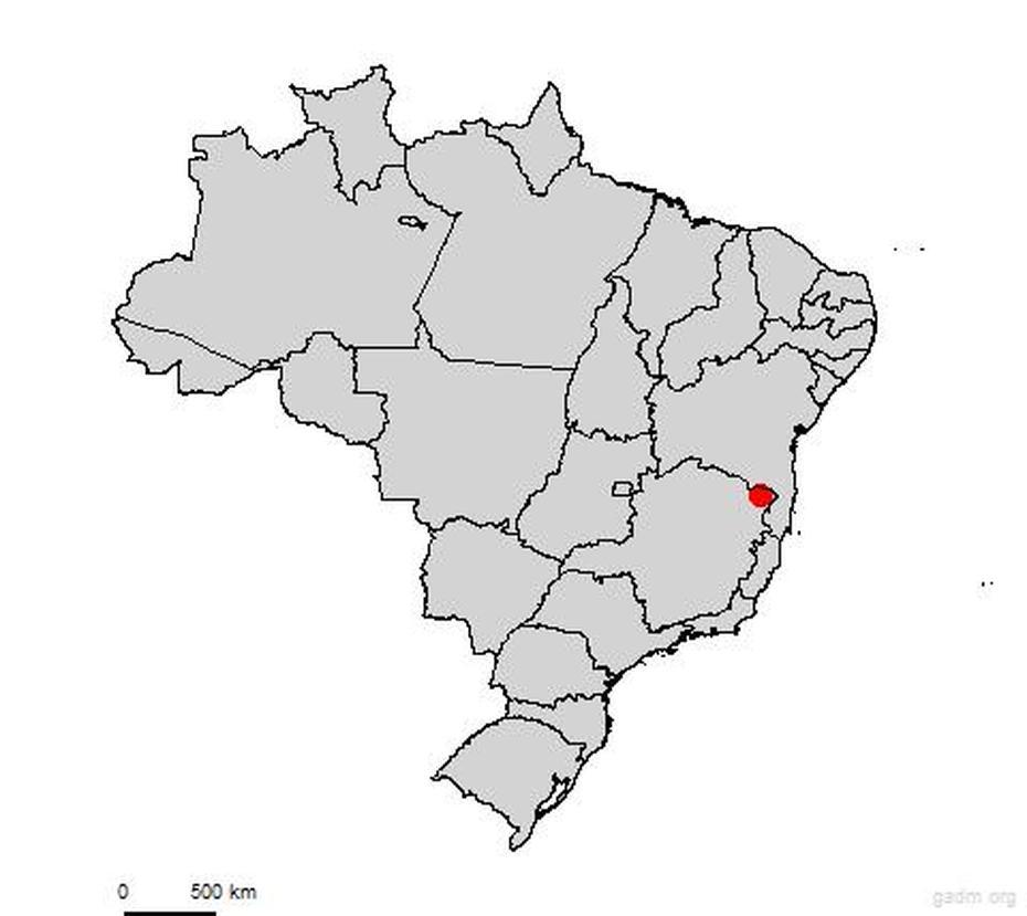 Detailed  Of Brazil, Brazil City, Gadm, Almenara, Brazil