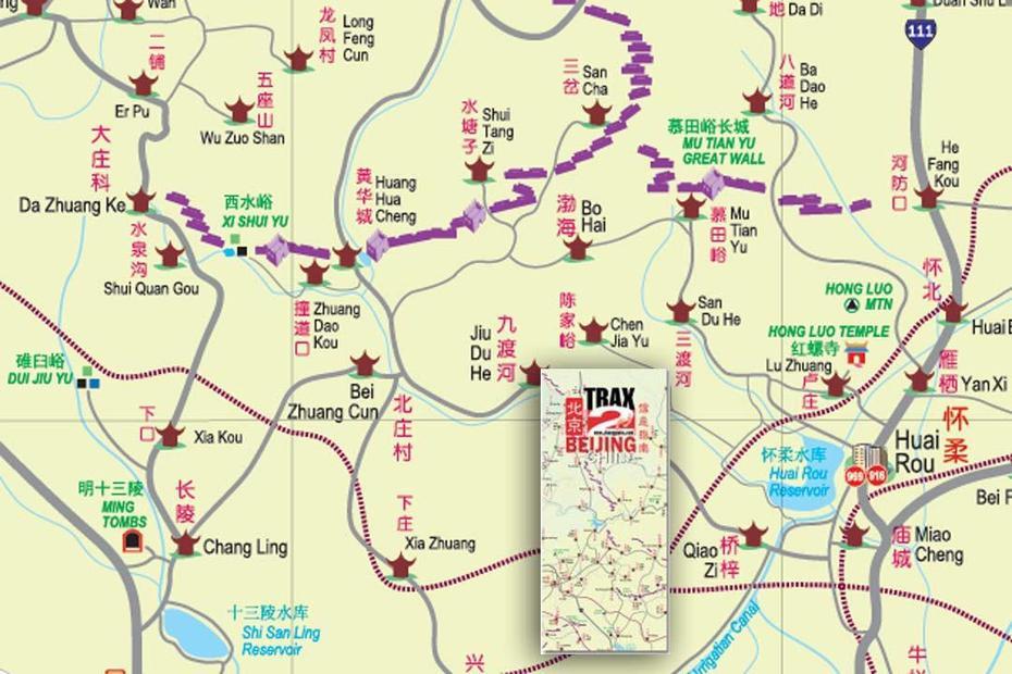 Huanghua Great Wall Treking Guide With Huanghua Great Wall Map, Huanghuajing, China, Simple  Of China, China  Drawing