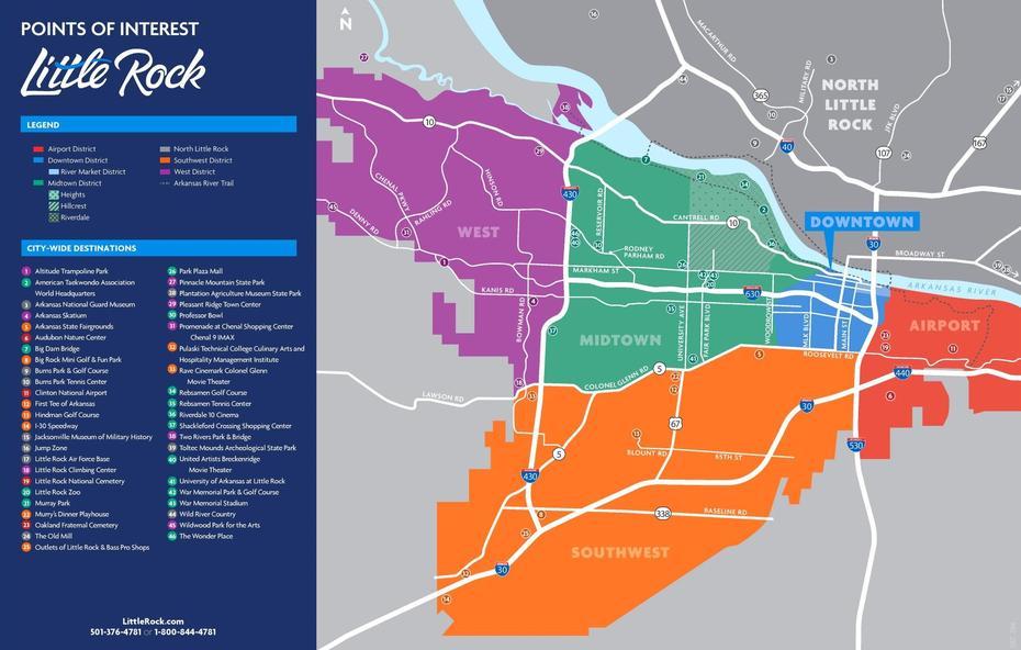 Little Rock Tourist Map, Little Rock, United States, Little Rock County, Arkansas United States