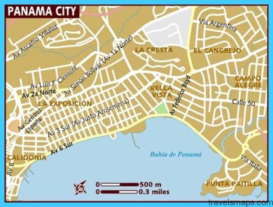 Map Of Panama City – Travelsmaps, Panama City, Panama, Panama City Fl, Pty Airport