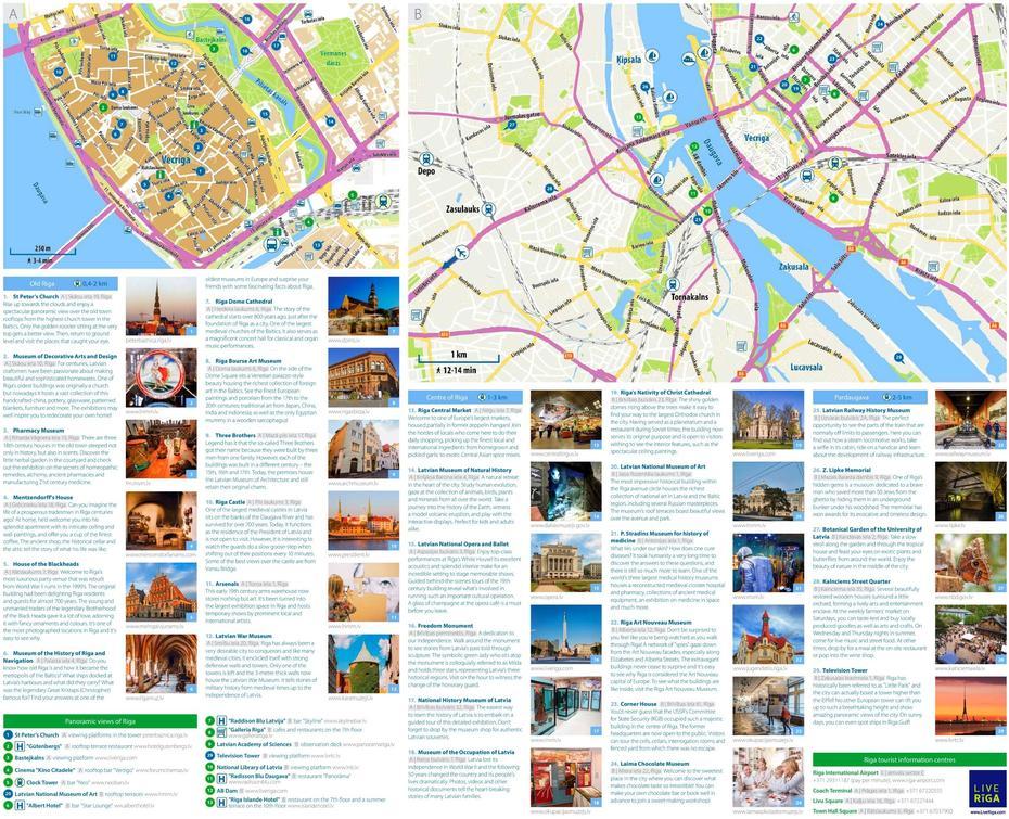 Riga Tourist Map, Riga, Latvia, Riga Old Town, Latvia Estonia