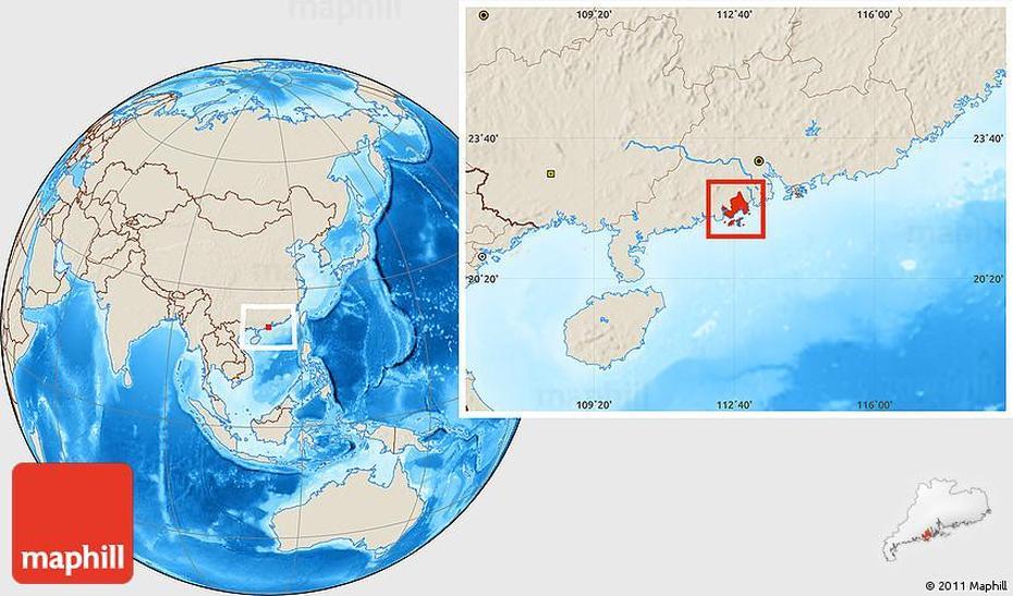 Shaded Relief Location Map Of Taishan, Taishan, China, Foshan China, Zhongshan China