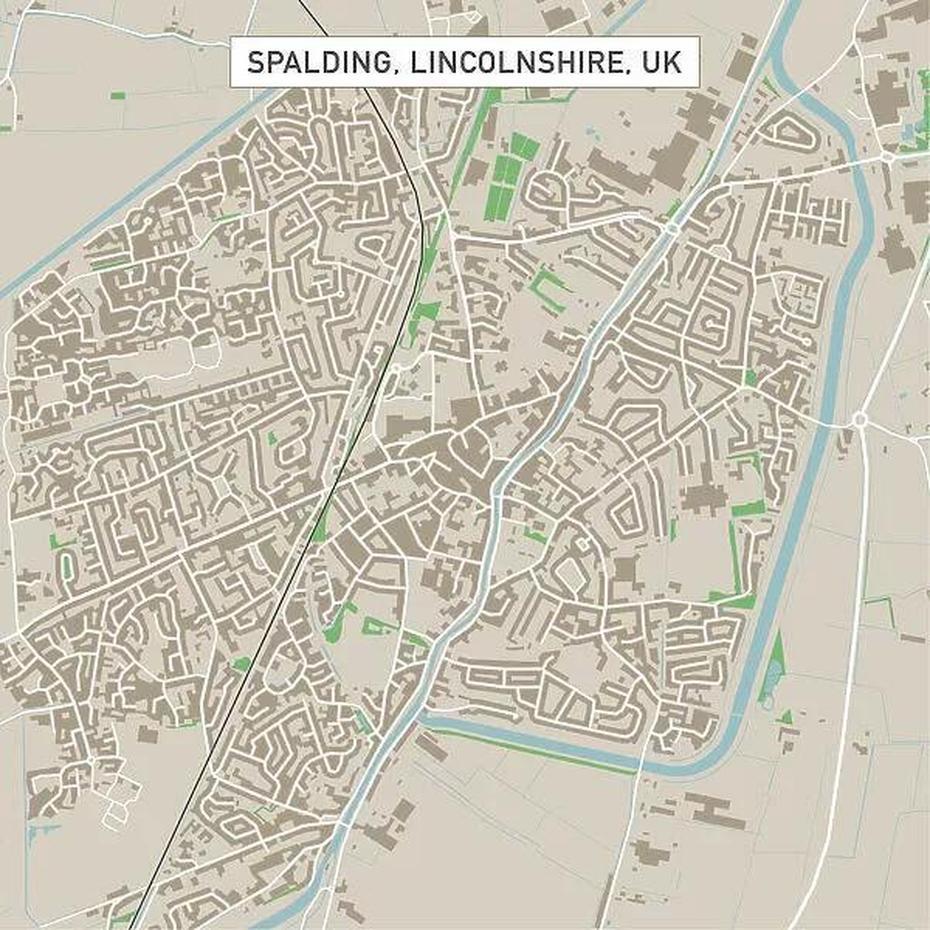 Spalding Lincolnshire Uk City Street Map #15055277 Canvas, Spalding, United Kingdom, Spalding Lincolnshire Uk, Magura  Mt7