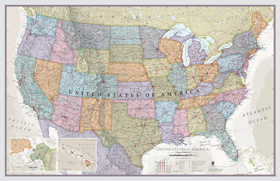 United States Classic Wall Map, Buy Wall Map Of Usa | Mapworld, Wall, United States, Usa Wall, Large Color  United States