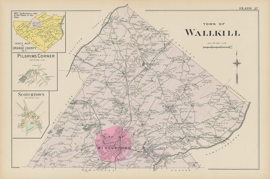 Wallkill, New York 1903 Map – Replica Or Genuine Original, Wallkill, United States, New Paltz Ny, Wallkill Valley Trail